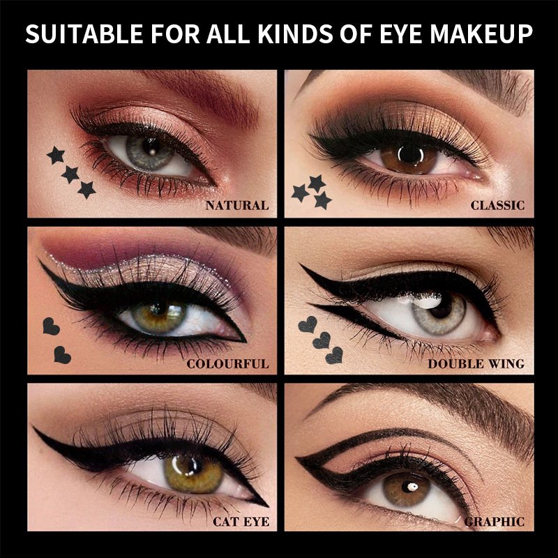 Professional Pink Double Ended Makeup Colored Eyeliner Custom Logo Pencil Quick Dry Waterproof Colored Liquid Eyeliner Stamp Pen