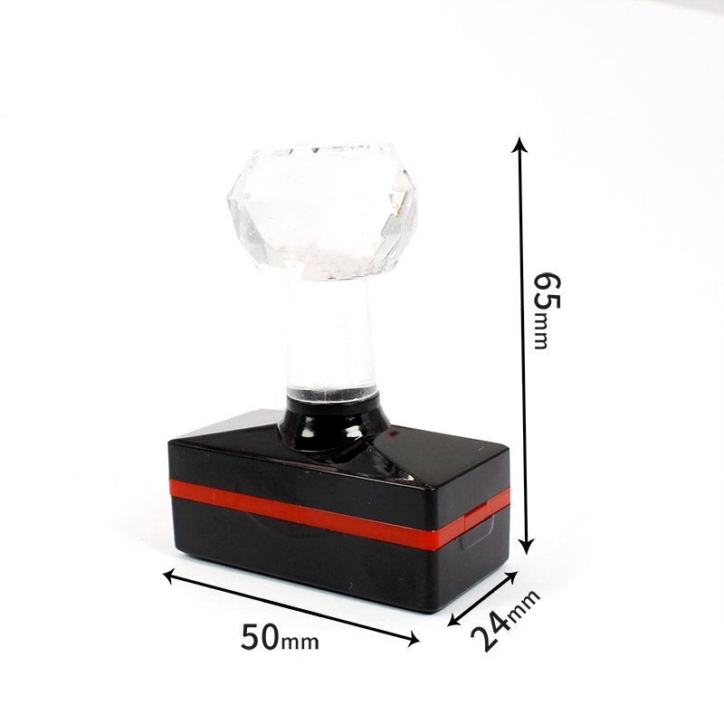 Custom Round Crystal Handle Stamp Pre Inked Office Customized business Logo Flash Office Stamp