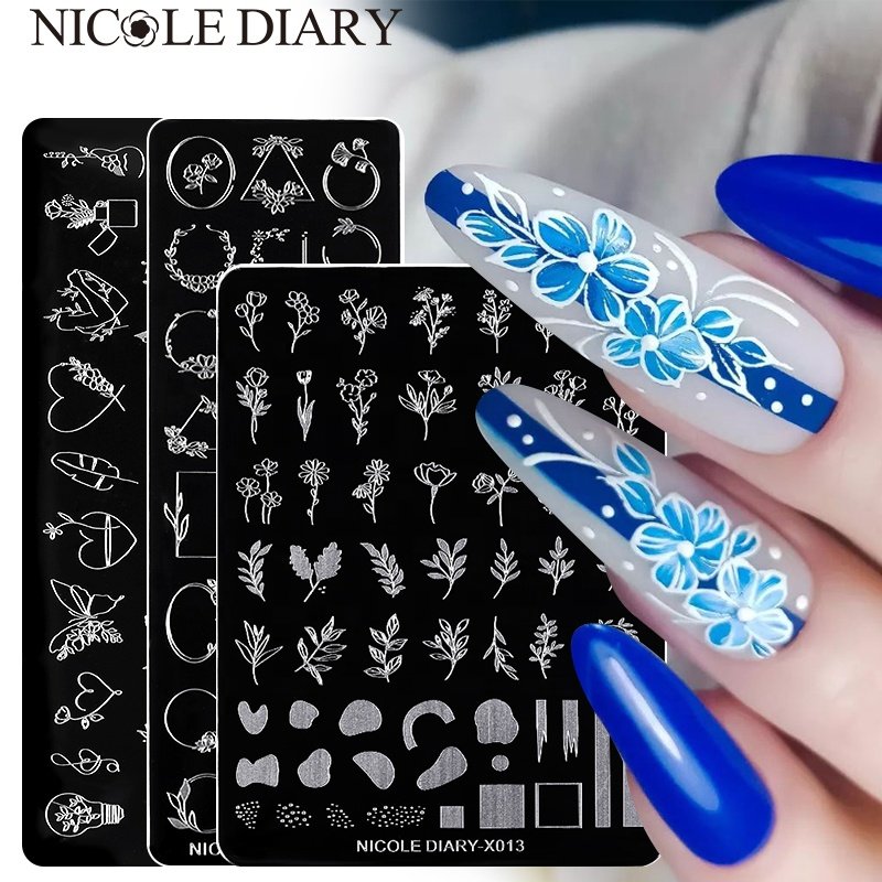 NICOLE DIARY Good Quality Directly Sale New Design Nail Salon Supplier Printing Pattern Nail Stamping Plate