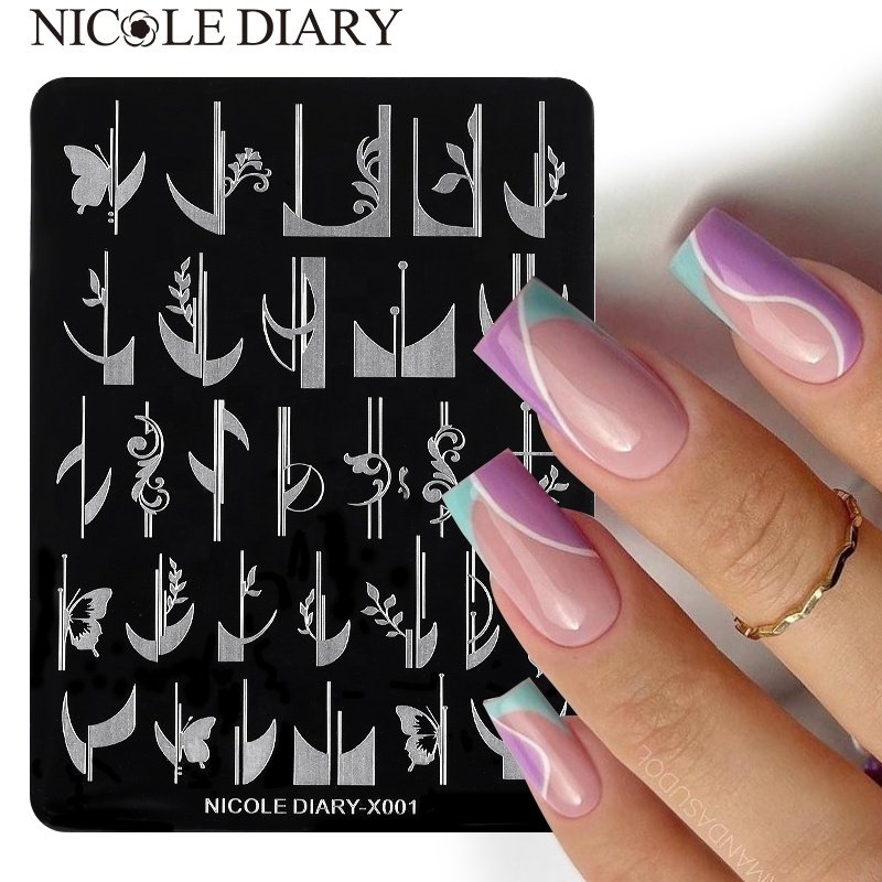 NICOLE DIARY Good Quality Directly Sale New Design Nail Salon Supplier Printing Pattern Nail Stamping Plate