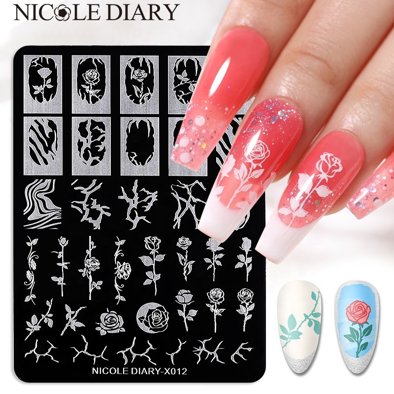 NICOLE DIARY Good Quality Directly Sale New Design Nail Salon Supplier Printing Pattern Nail Stamping Plate