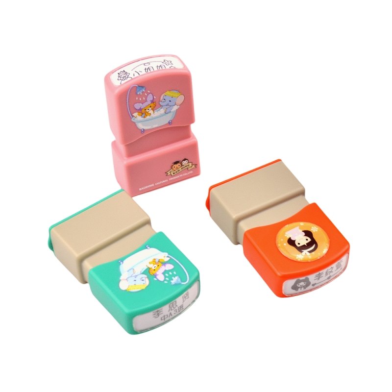 Custom Stamps Small Plastic Toy For Office & School Round Shape Plastic Stamp