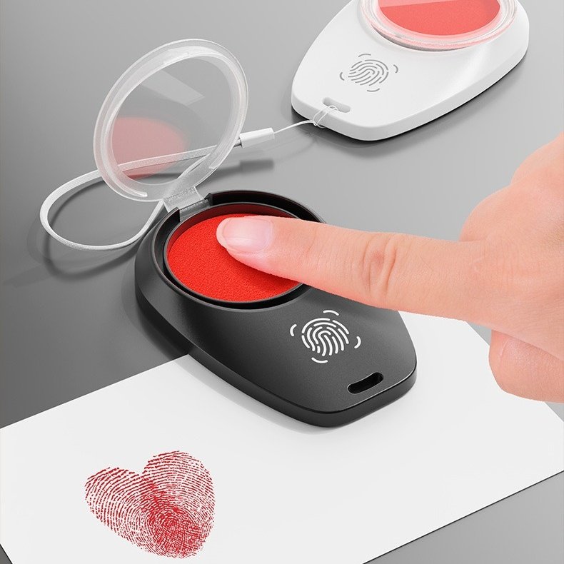 Fingerprint Lock Pad Plastic Quick Drying Election Fingerprint Ink Pad with Lanyard