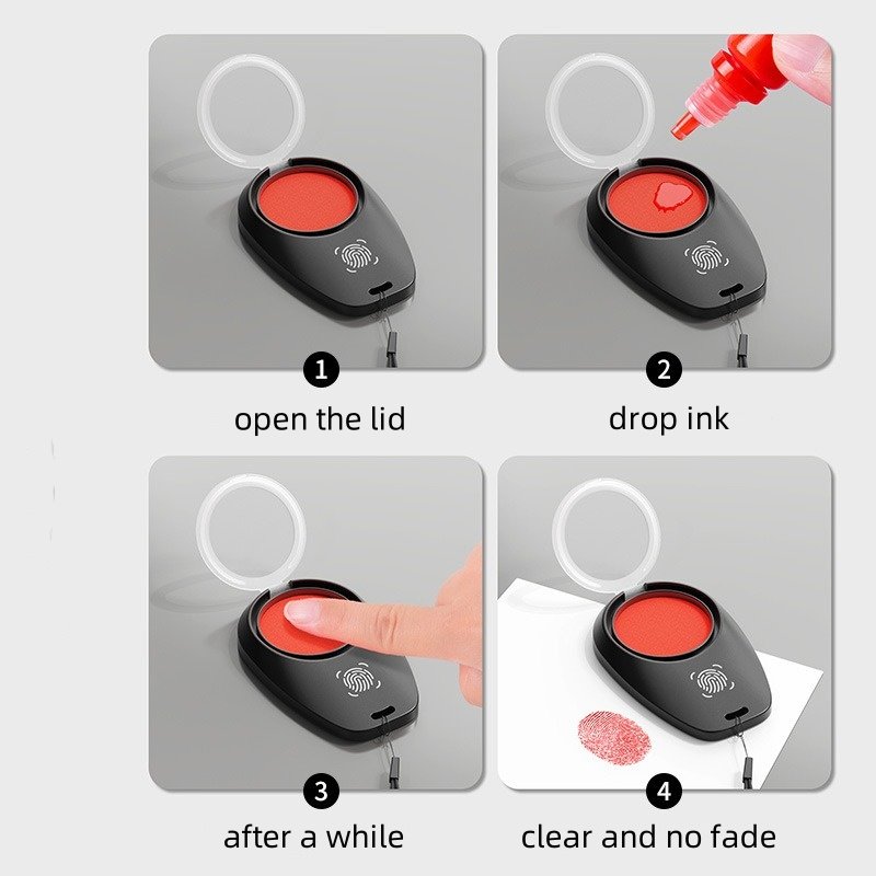 Fingerprint Lock Pad Plastic Quick Drying Election Fingerprint Ink Pad with Lanyard