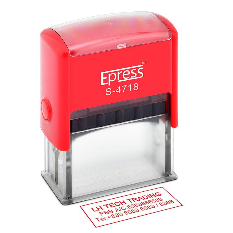 Automatic Personal Logo Seal Stamps 47 * 18 mm Office Fiscal Logo Seal Stamps Rubber Rectangle Self Inking Stamp