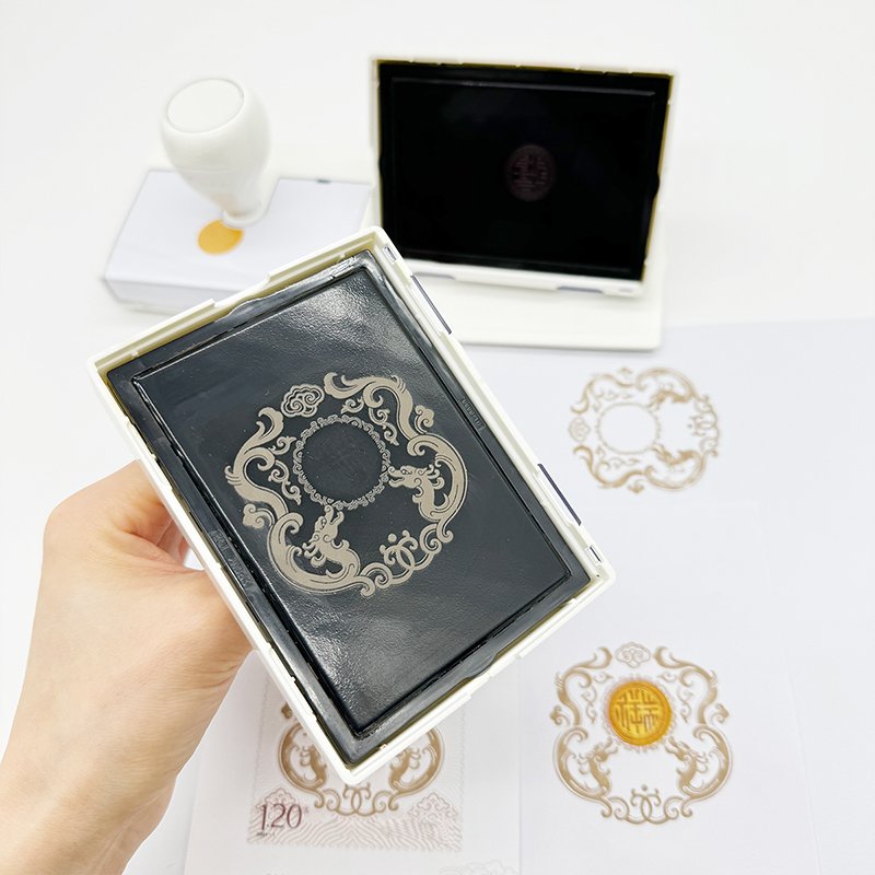Custom logo printed multi-color superimpose overprint scenic spot souvenir inked stamp