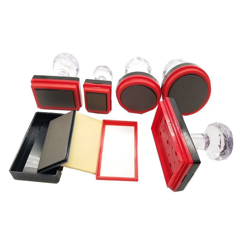 Refill Ink HY Crystal Handle Stempel Sellos Photosensitive DIY Office Flash Stamp Mount Pre Ink Double Foam Flash Rubber Stamps