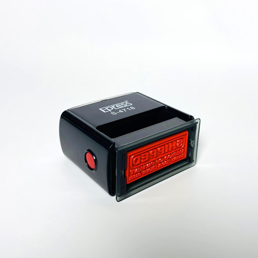 Custom Self Inking Stamp 47*18mm Office Bank Deposit Received Paid Faxed Inspection Stamps Personal Logo Rubber selfinking stamp