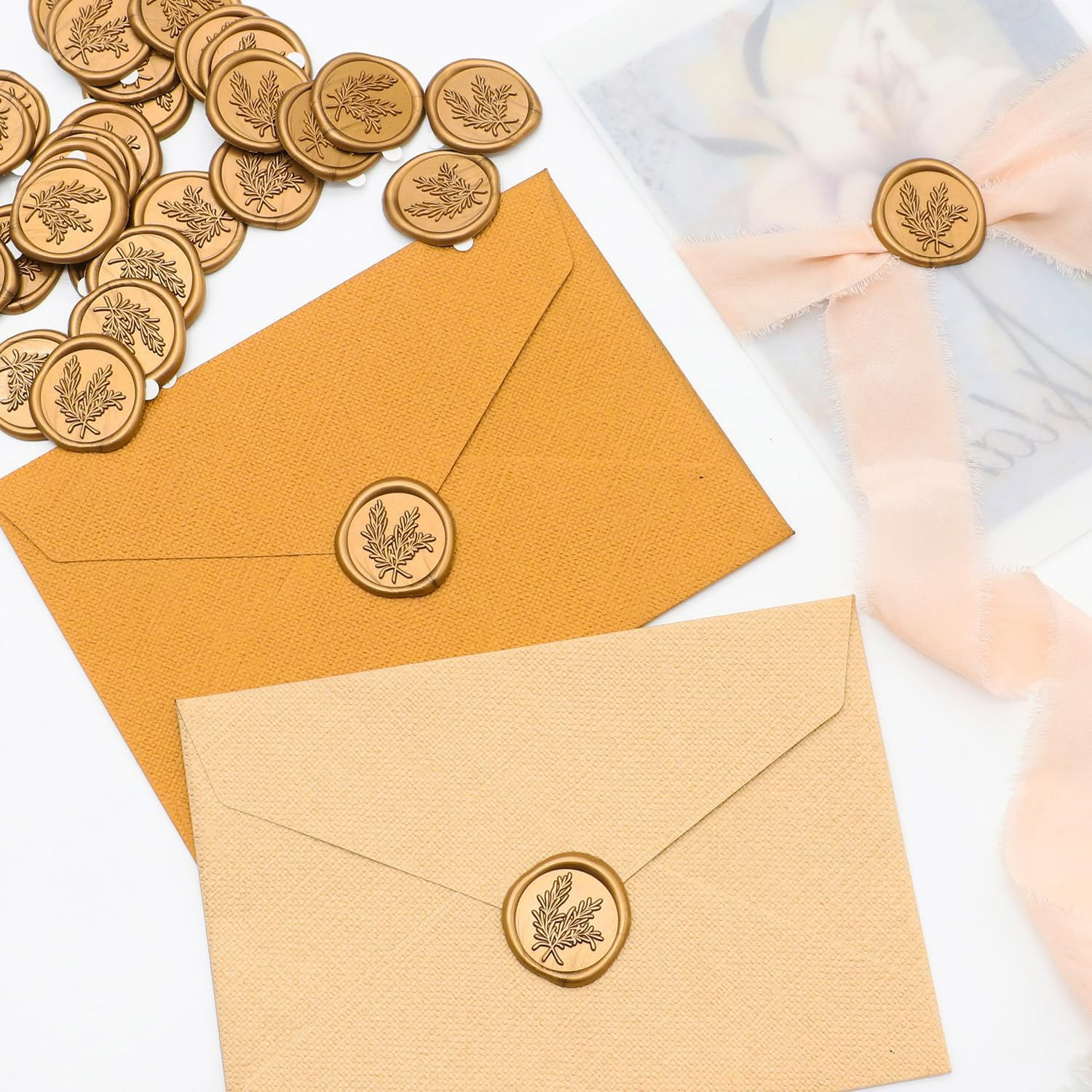 Christmas customized Guest Invitation Wedding bride event stationery customize Gift Wrapping self-adhesive Wax seal Sticker
