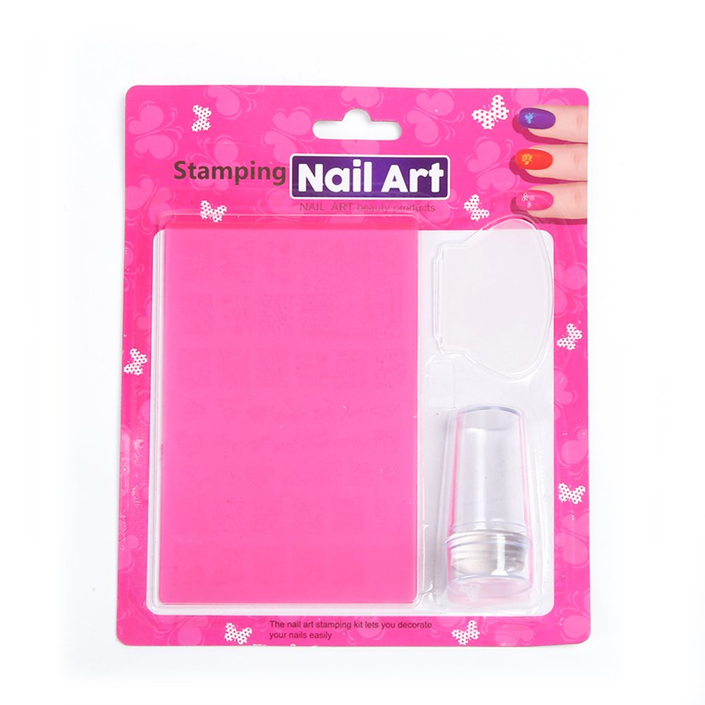 Stylish 9.5x14.5cm Plastic Nail Art Stamper Set Fashionable Printed Design for Beautiful Nails