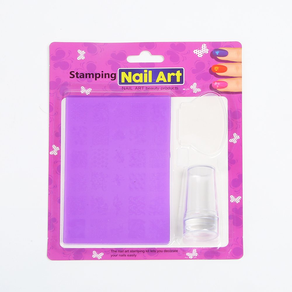 Stylish 9.5x14.5cm Plastic Nail Art Stamper Set Fashionable Printed Design for Beautiful Nails