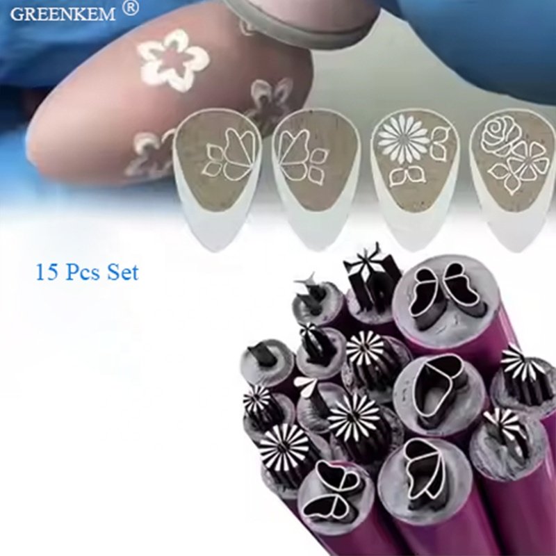 GREENKEM 6pcs Set Metal Nail Art Stamper Pen Stamp Polish Print Manicure Image Plate Tool Nail Art Stamper