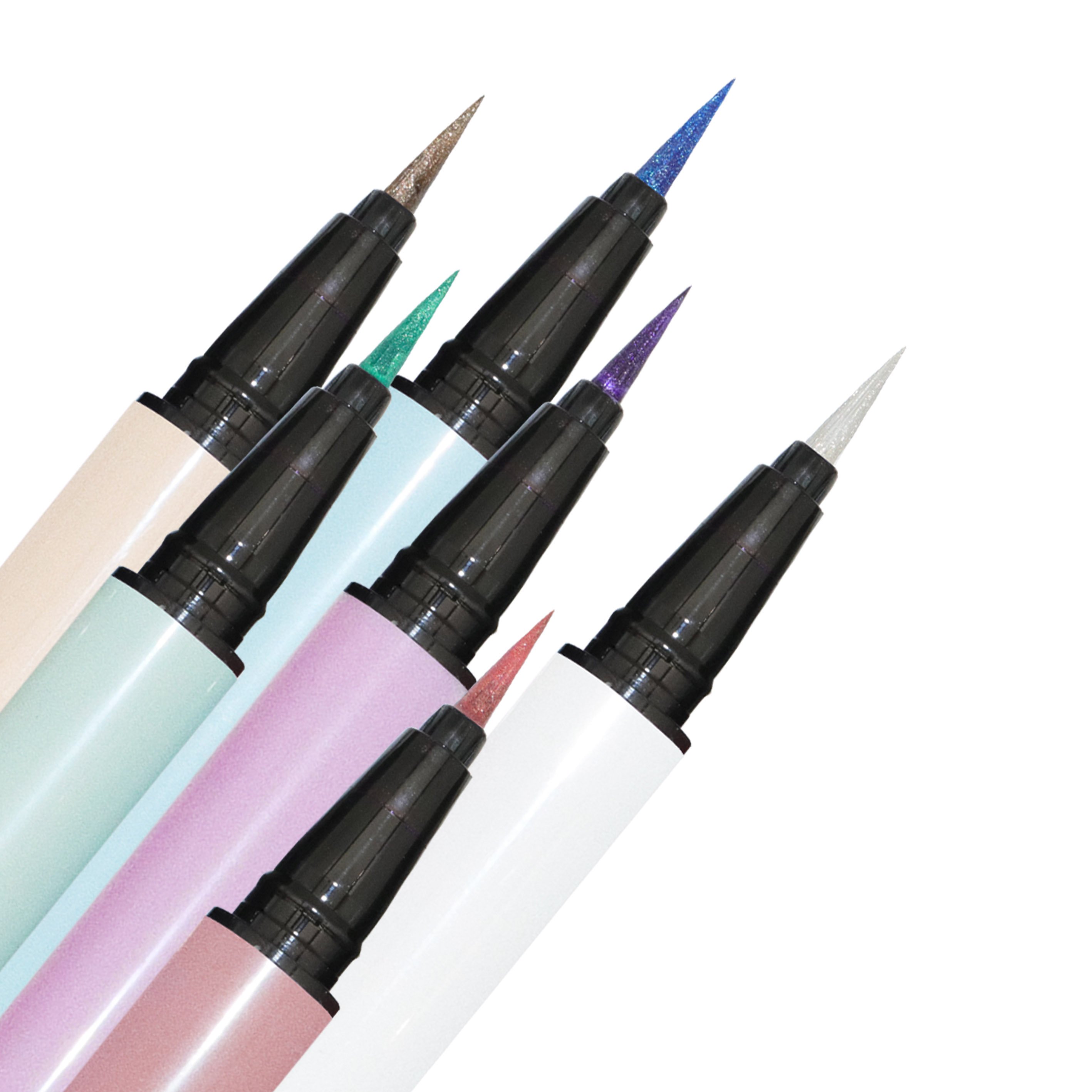 Private Label Colorful Eye Liner Duochrome Multichrome Waterproof Glitter Eyeliner Pen Eyeliner