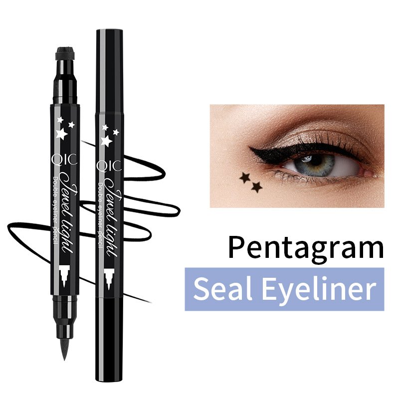 Wholesale Long Lasting Smooth Makeup Black Eyeliner Stamp Pen Natural Colorful Waterproof Private Label 2 In 1 Liquid Eyeliner