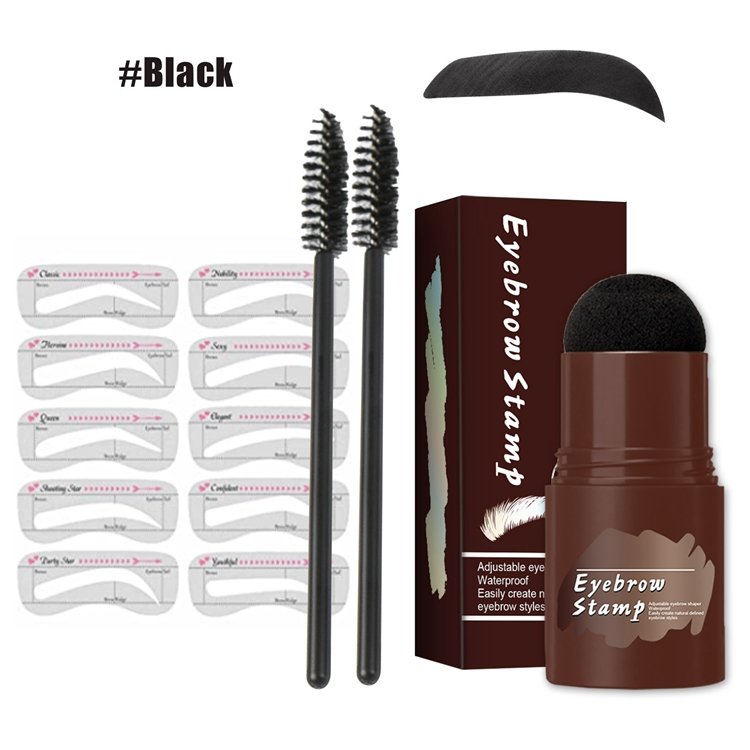 4 Color Custom Logo brow Stamp With Eyebrow Cards One Step Brow Stamp Shaping Kit Black Eye Brow Stamp
