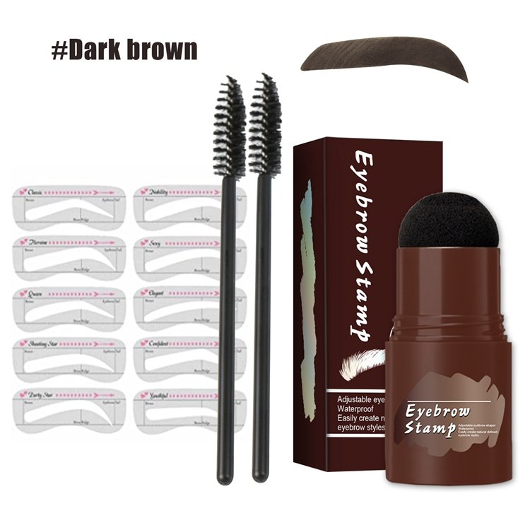 4 Color Custom Logo brow Stamp With Eyebrow Cards One Step Brow Stamp Shaping Kit Black Eye Brow Stamp