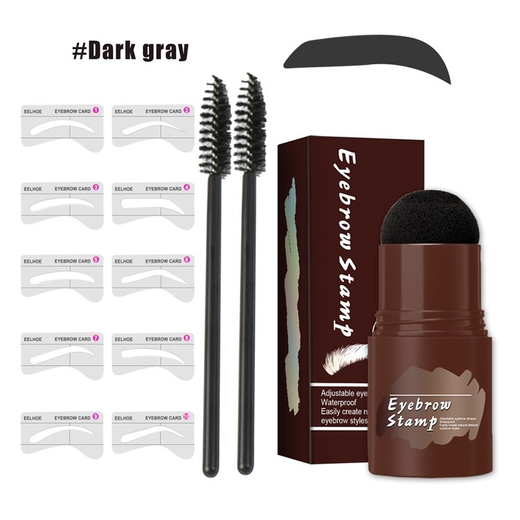 4 Color Custom Logo brow Stamp With Eyebrow Cards One Step Brow Stamp Shaping Kit Black Eye Brow Stamp