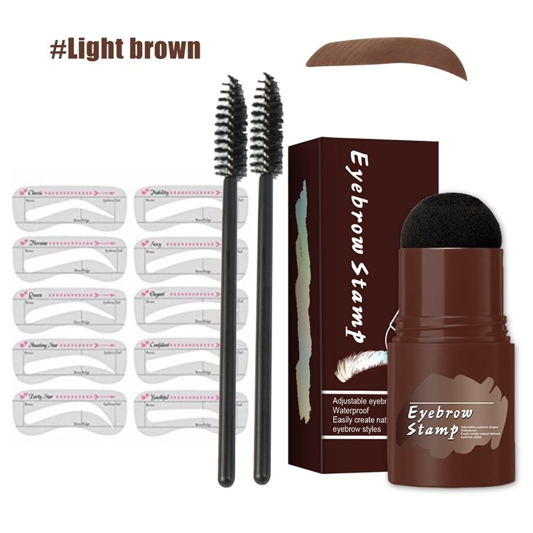 4 Color Custom Logo brow Stamp With Eyebrow Cards One Step Brow Stamp Shaping Kit Black Eye Brow Stamp