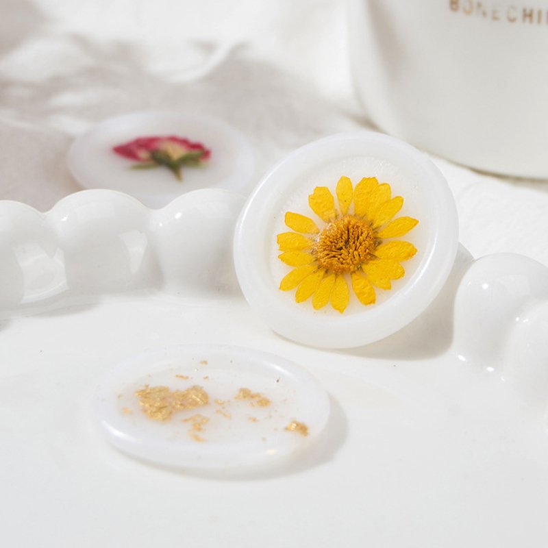 Real Dried Floral Resin Stickers Wax Seal Sticker for Envelope Wedding Gift
