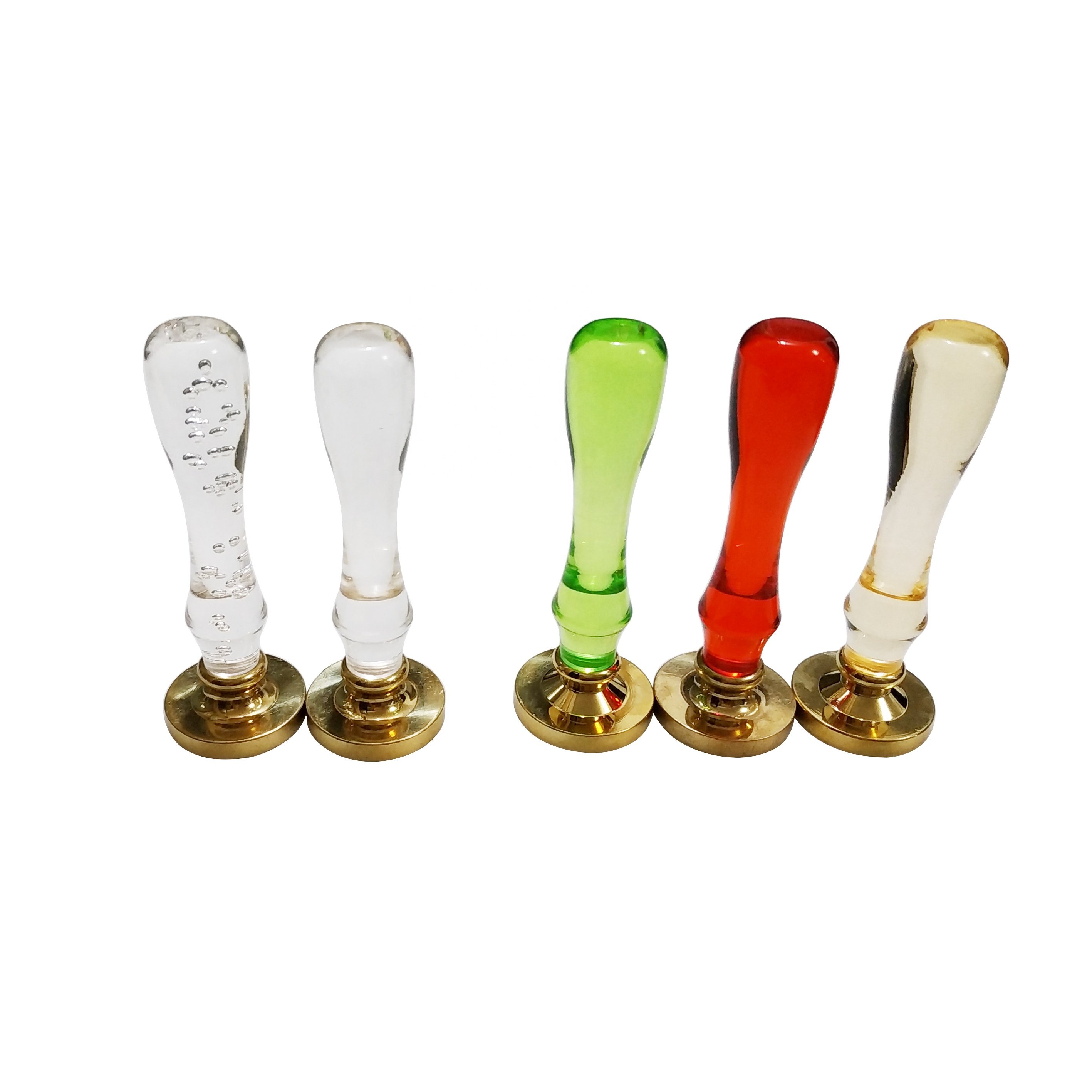 Elegant crystal handle brass heads custom wax seal stamps blank for wedding invitations sealing