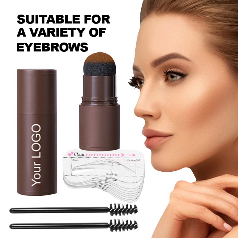 C020 OEM LOW MOQ Eye Brow Stamp And Stencil Stick Kit Henna Shaping Eyebrow Powder Waterproof three colors