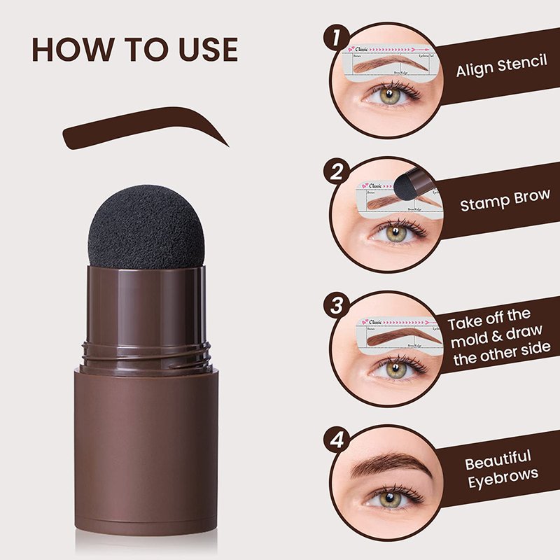 C020 OEM LOW MOQ Eye Brow Stamp And Stencil Stick Kit Henna Shaping Eyebrow Powder Waterproof three colors