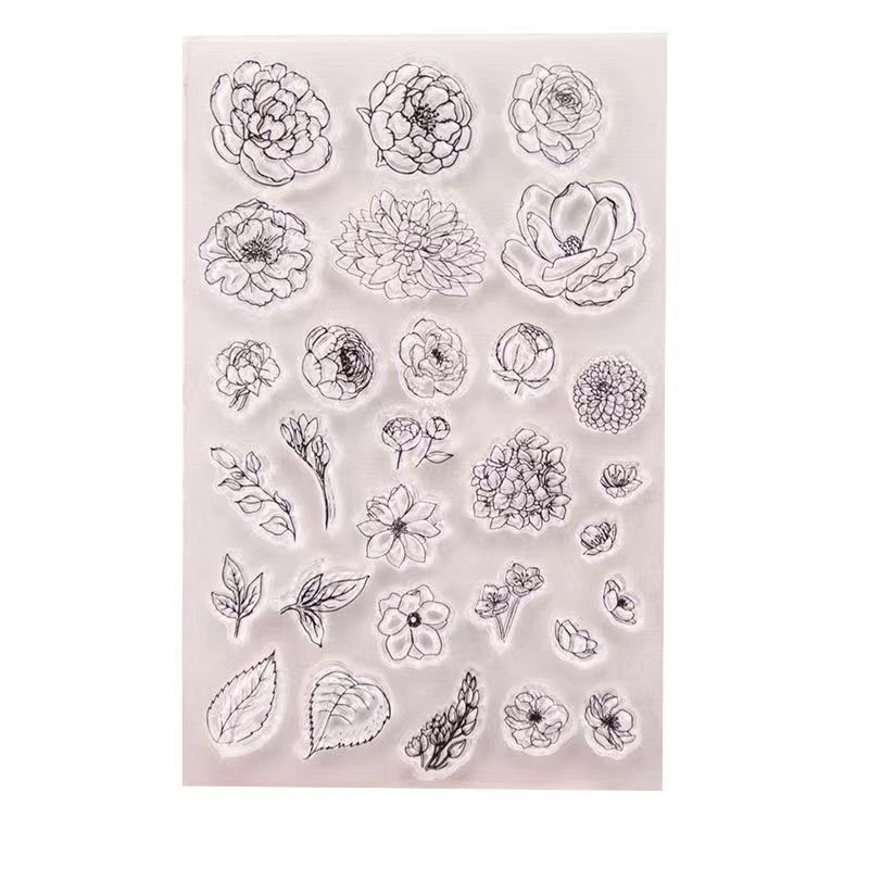 Low MOQ Custom Handmade Clear Reusable Decorative Rubber Stamps for Card Making, Craft Decoration and Scrapbooking