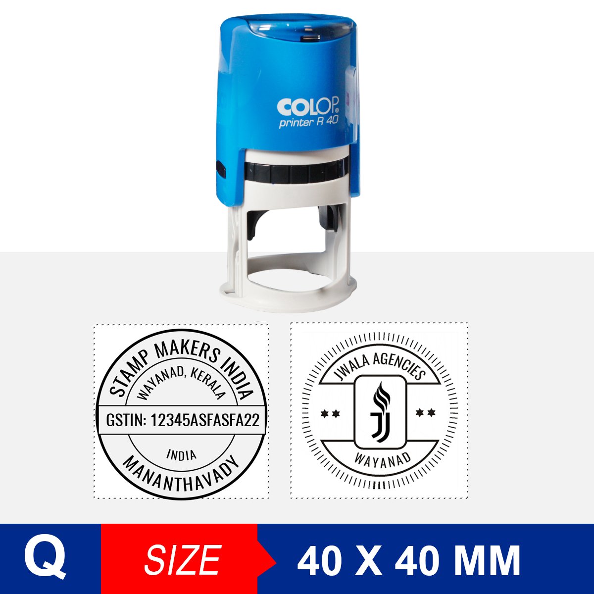 Round Stamp Self-Inking Rubber Office Stamp for office and business use No Stamp pad required Plastic Pad Color