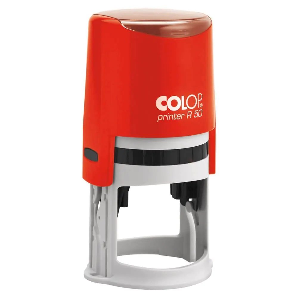 Round Stamp Self-Inking Rubber Office Stamp for office and business use No Stamp pad required Plastic Pad Color