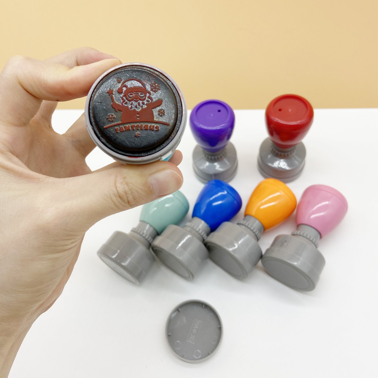 High quality custom flash stamp eco-friendly pre-ink logo rubber stamp for decoration