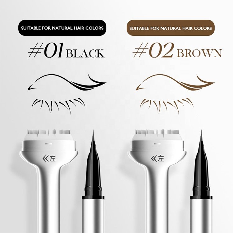 New High Quality Silver Lower Eyelash Stamp Eyeliner 3 in 1 Waterproof Black Liquid Eyeliner Makeup Wholesale