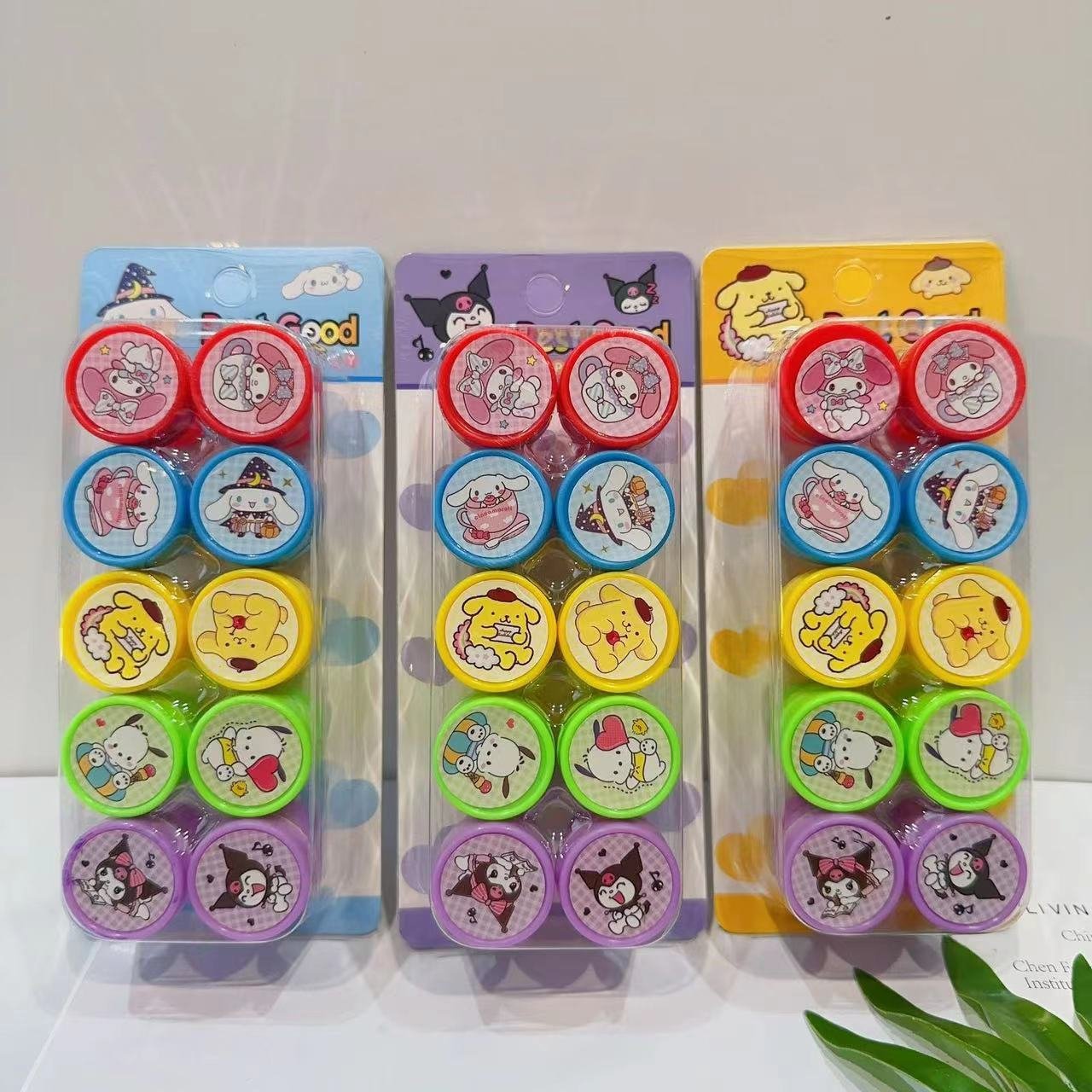 Yubon Wholesale Kids Cartoon Seal Stamp Toys Sanrioed Kuromi Cinnamoroll My Melody School Plastic Self-inking Children Toy Stamp