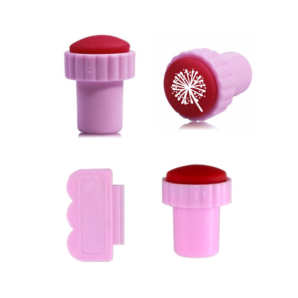Manicure Salon DIY Nail Art Stamper Kit Clear Silicone Jelly Nail Stamp with Scrapers