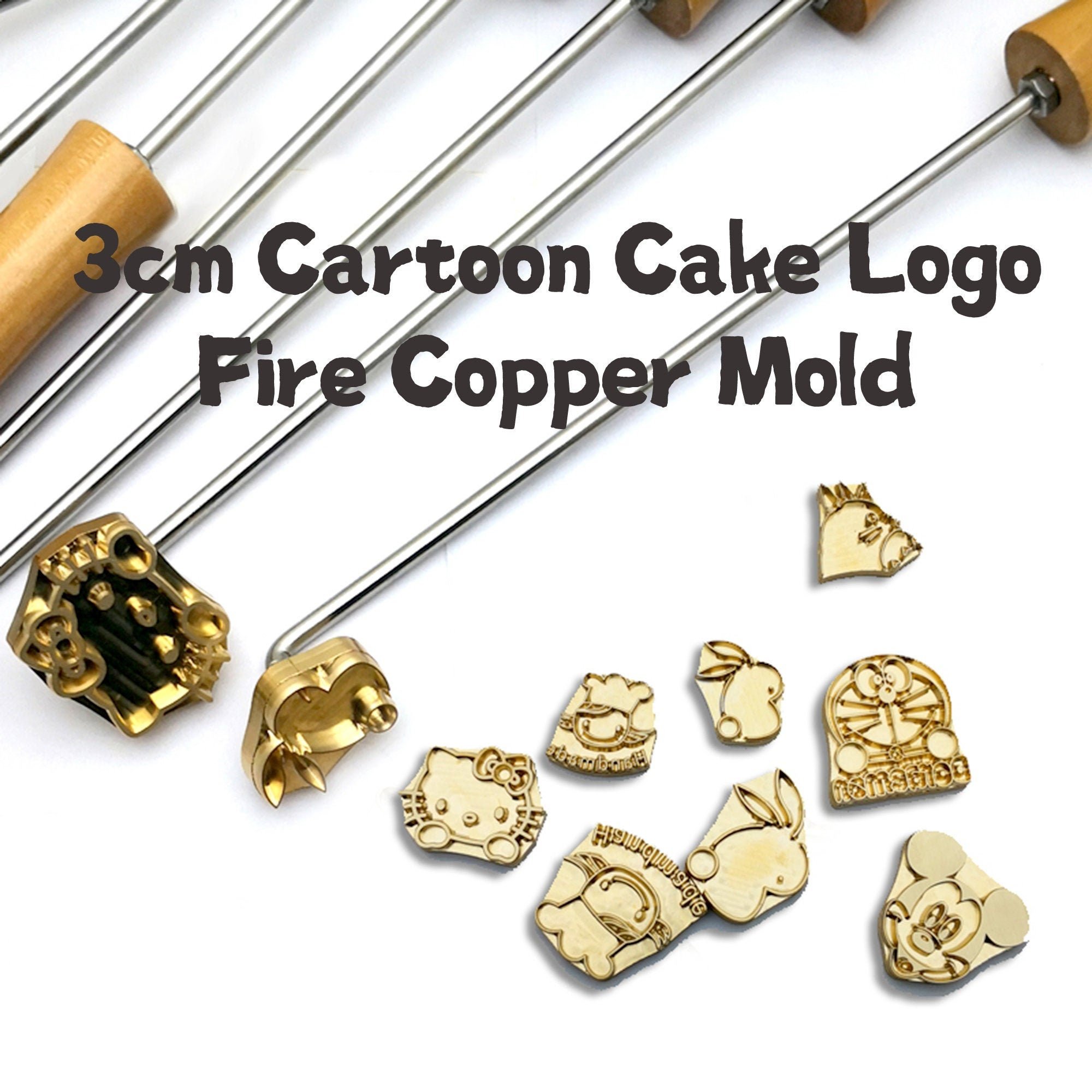 Brass Branding Iron Stamp For Hamburger Personalized Logo Metal Branding Iron Stamps For Bread Food Baking Stamp