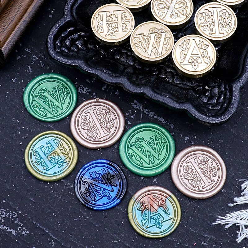 European 26 Alphabet Letters Classic A-Z Wax Seal Stamp Brass Head