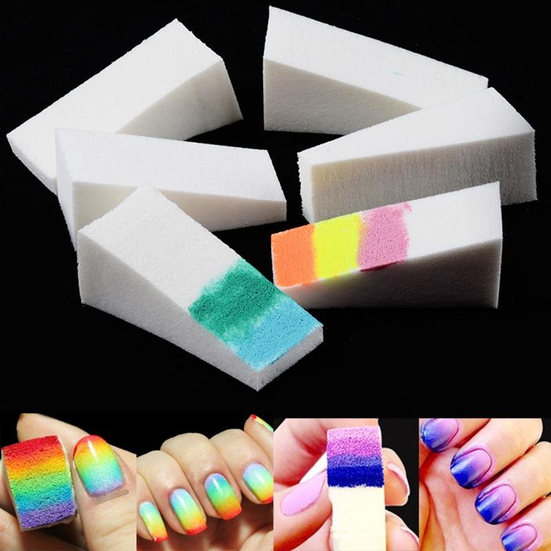 Triangle DIY Nail Gradient Color Stamping Sponges 10pcs/ Set Manicure 3D Image Coloring Stamp Foam Tools Sponges