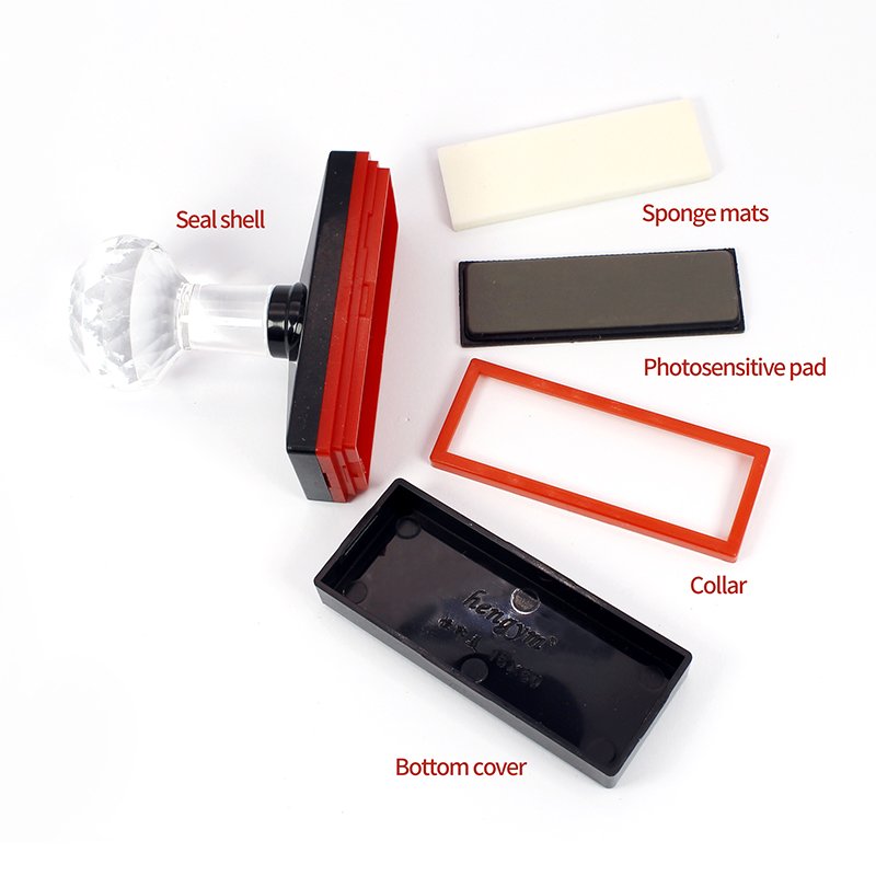 Rectangular photosensitive seal material factory wholesale customized name logo flash office stamp