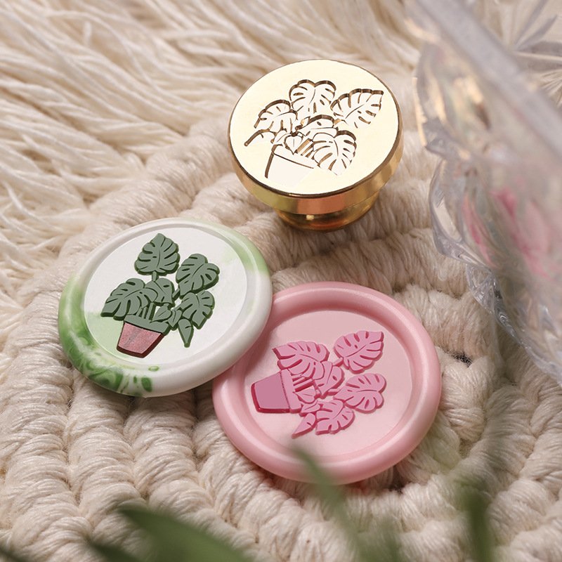High Quality Minimalist Flowers And Plants Series French Iris Blooming Lily Turtle Backed Bamboo Wax Seal Stamp Head