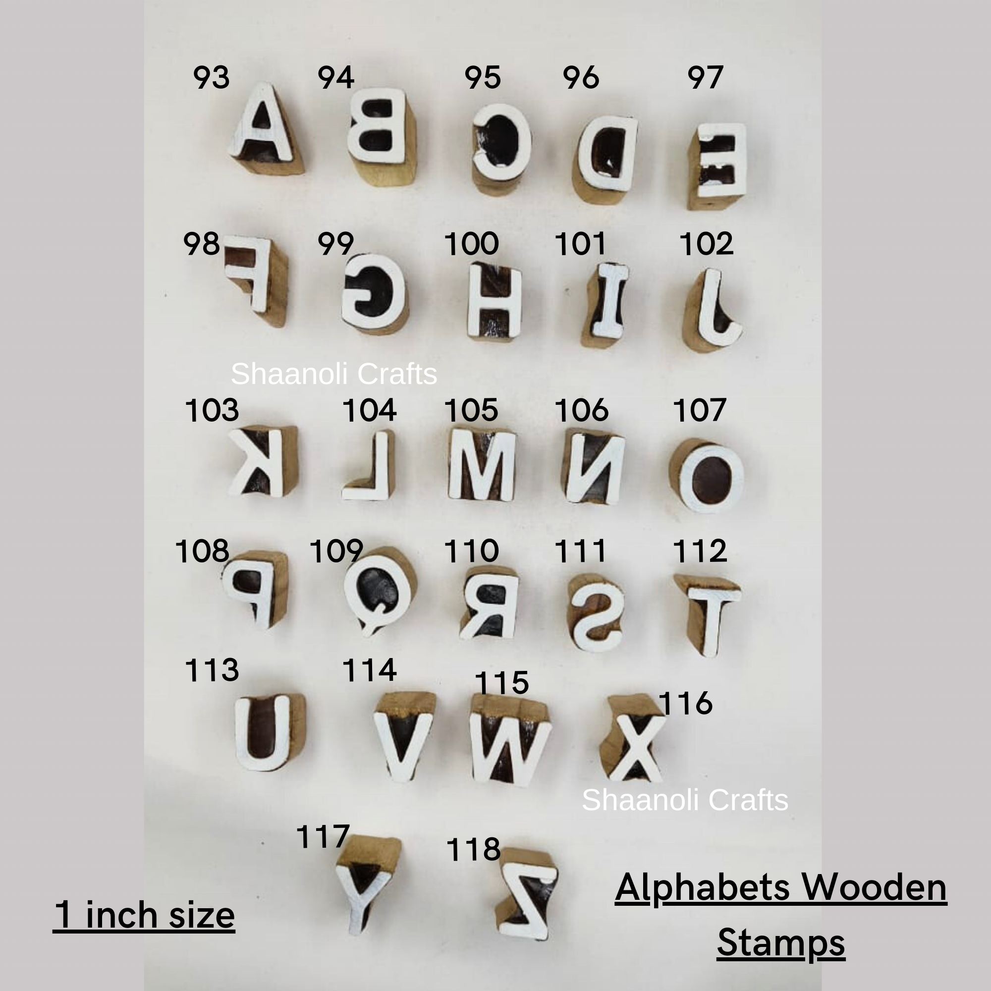Alphabets Wooden Blocks Printing Craft Paper Stamp Fabric Textile Printing Block Wood Carved Stamps Art Craft Stamps