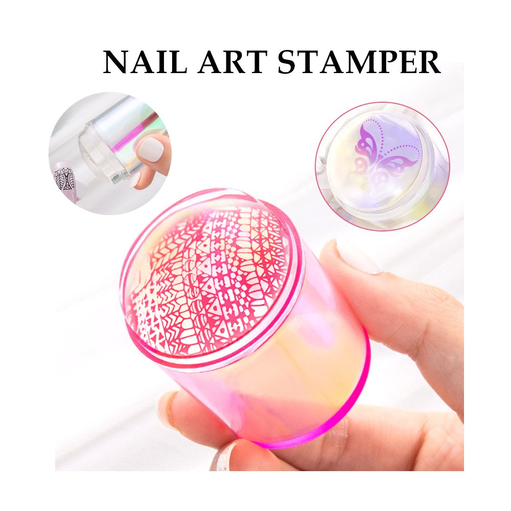 Transparent Jelly Silicone Nail Stamper Scraper 3-Piece Set for French Nails Manicure Nail Art Stamping Tool Kit