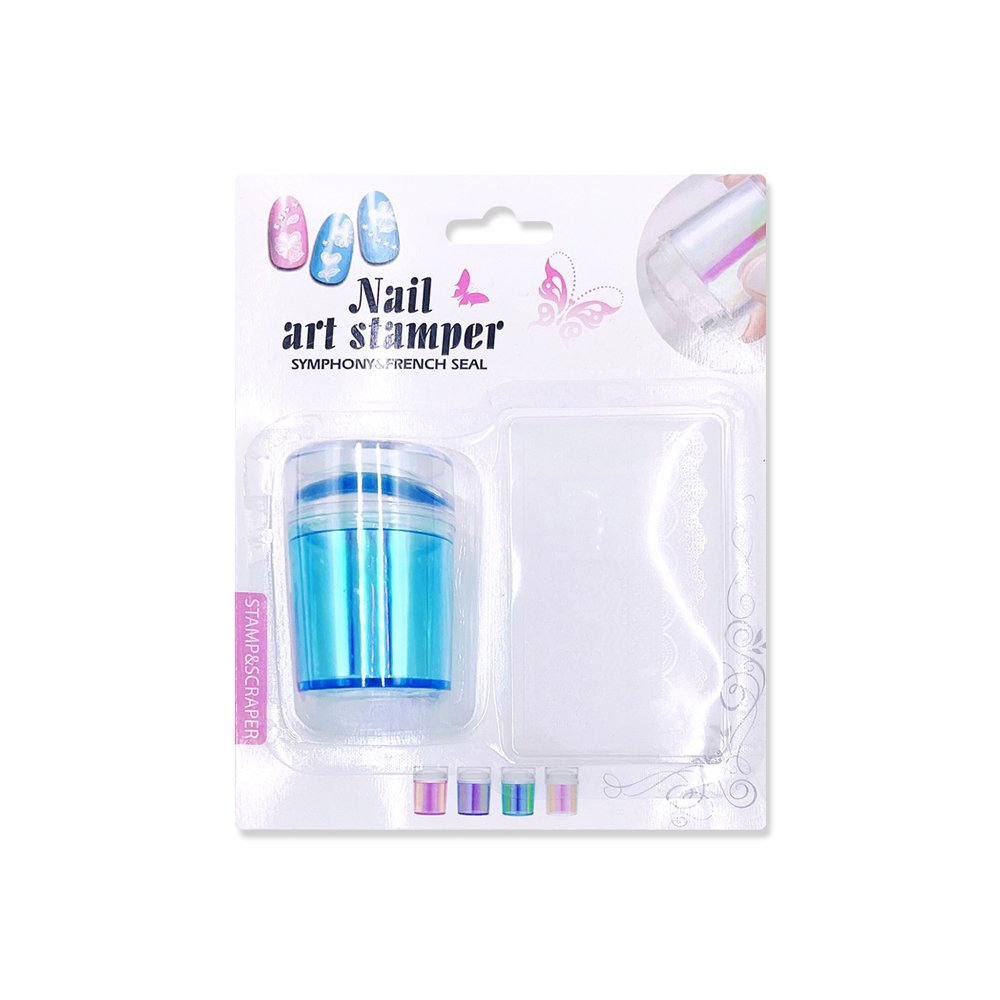 Transparent Jelly Silicone Nail Stamper Scraper 3-Piece Set for French Nails Manicure Nail Art Stamping Tool Kit