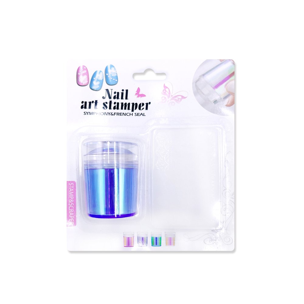 Transparent Jelly Silicone Nail Stamper Scraper 3-Piece Set for French Nails Manicure Nail Art Stamping Tool Kit
