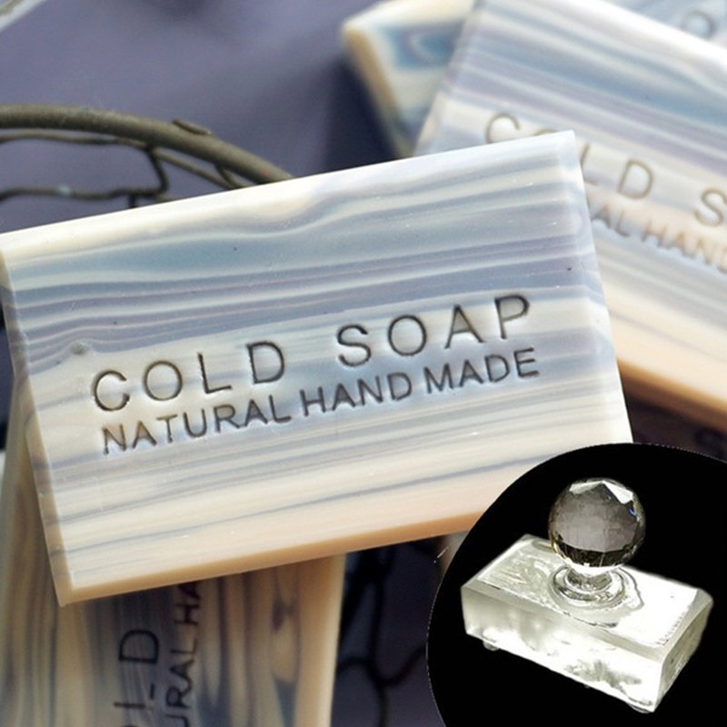 Customizable Transparent Natural Acrylic Clay Soap Stamp with Handle DIY Handmade Wedding Seal for Office & Home Decoration