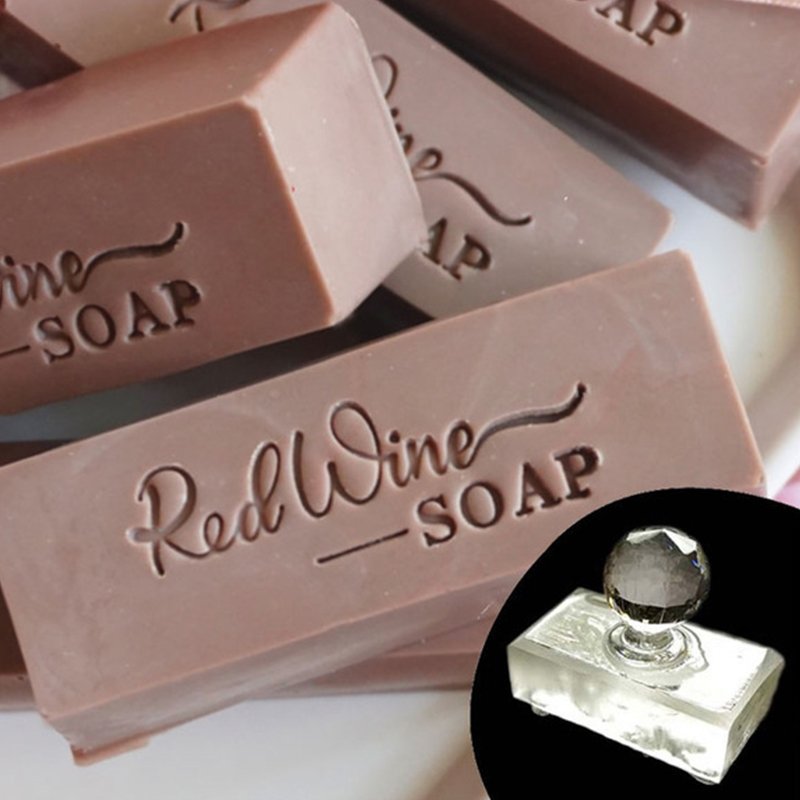 Customizable Transparent Natural Acrylic Clay Soap Stamp with Handle DIY Handmade Wedding Seal for Office & Home Decoration