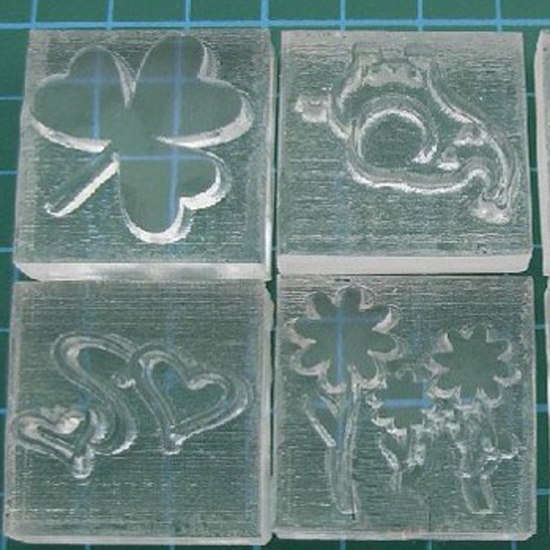 Customizable Transparent Natural Acrylic Clay Soap Stamp with Handle DIY Handmade Wedding Seal for Office & Home Decoration