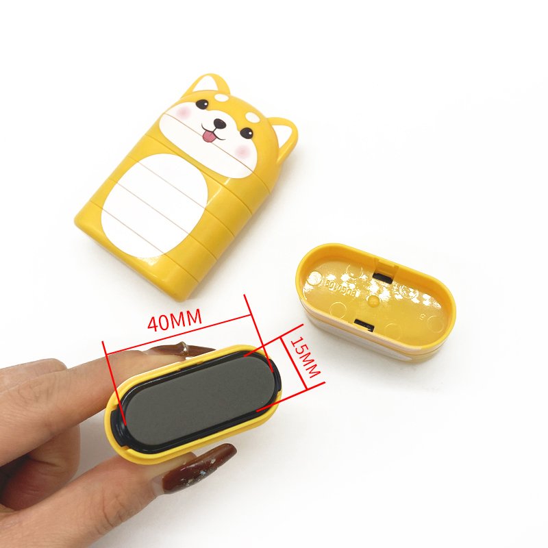 Three colors double sided fabric clothing name stamp with white and black ink for children