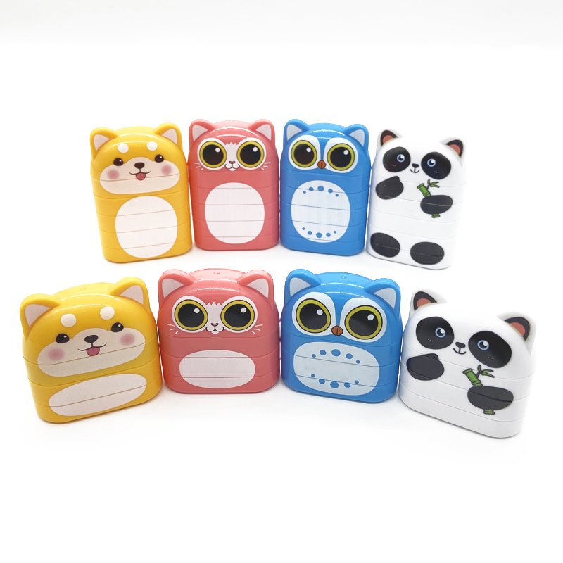 Three colors double sided fabric clothing name stamp with white and black ink for children