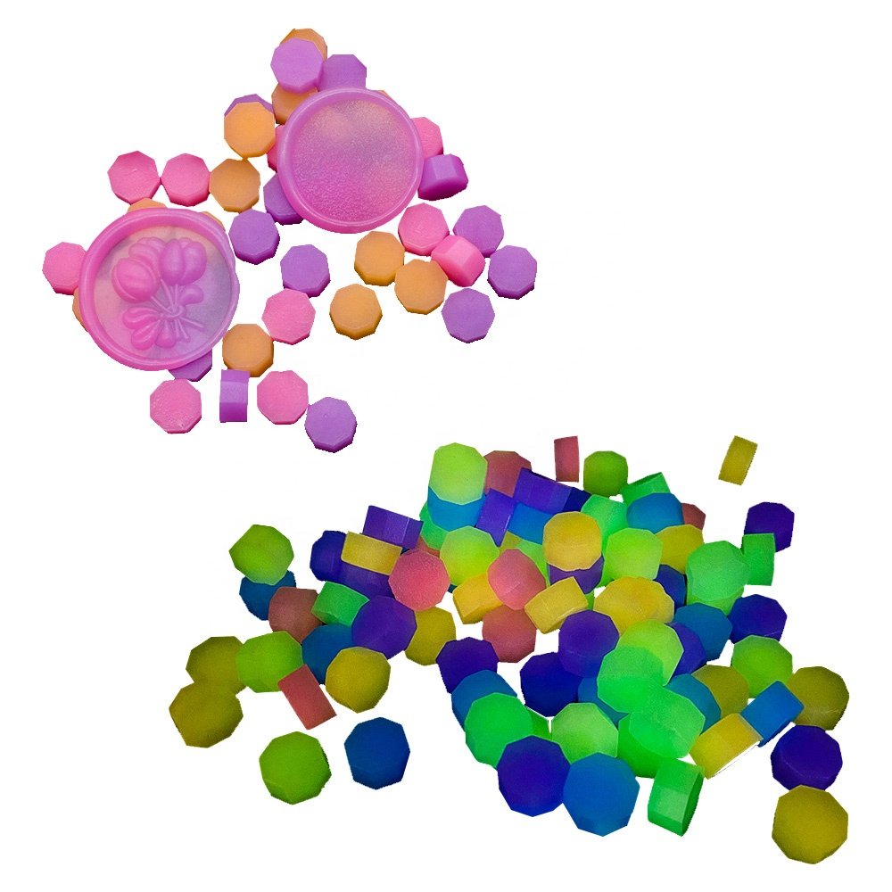 Featured luminous stamp sealing wax beads for custom wax seal stamp stickers making octagon star shape