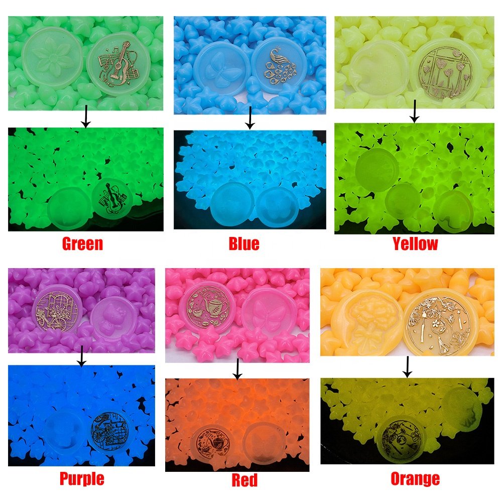 Featured luminous stamp sealing wax beads for custom wax seal stamp stickers making octagon star shape