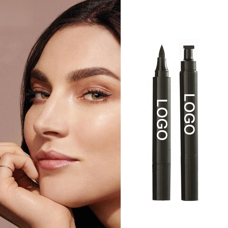 ZHENHAI Private Label Your Logo Black Stamp Eyeliner 2 in 1 Waterproof Liquid Eyeliner Eyeliner Wholesale